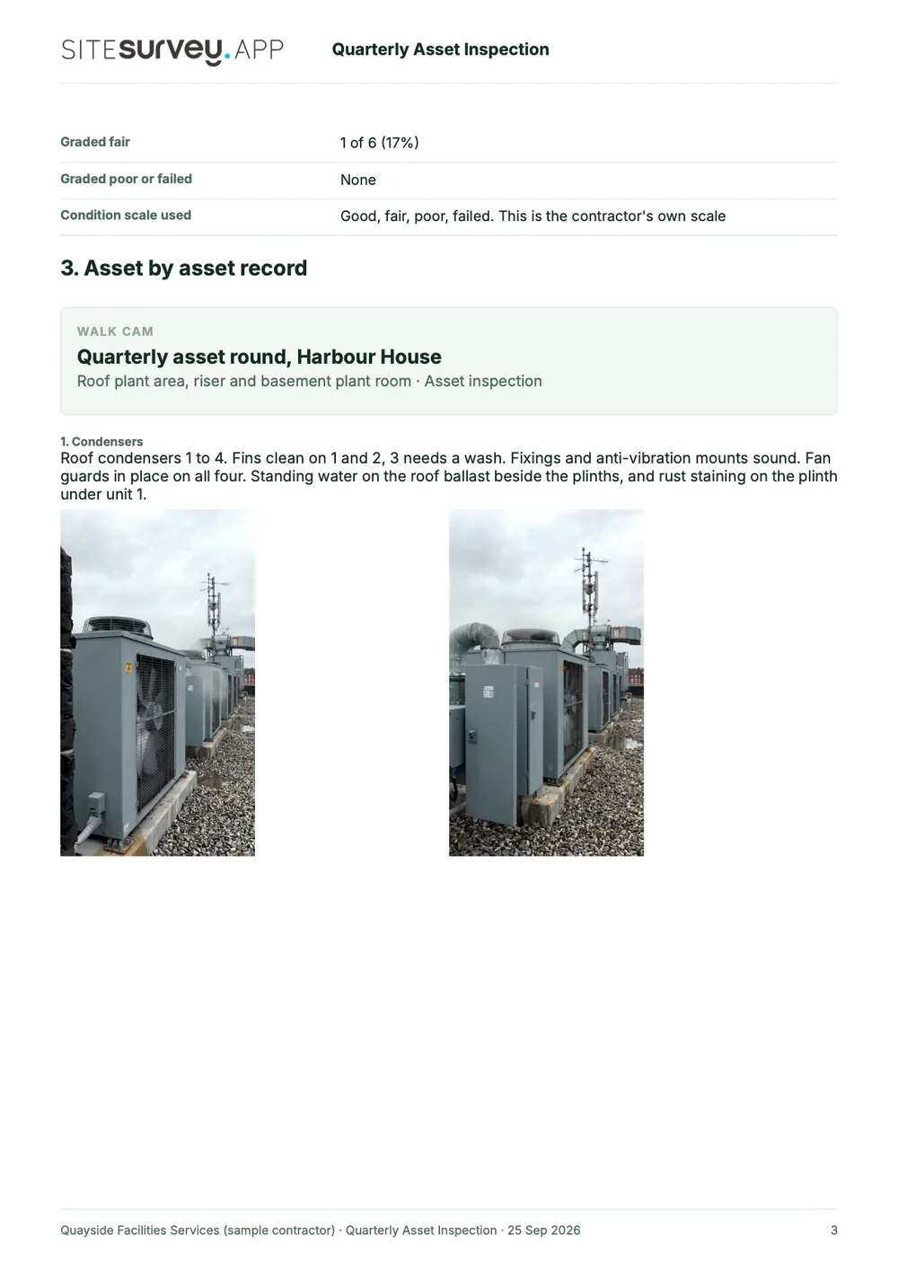 Asset inspection report, page 3