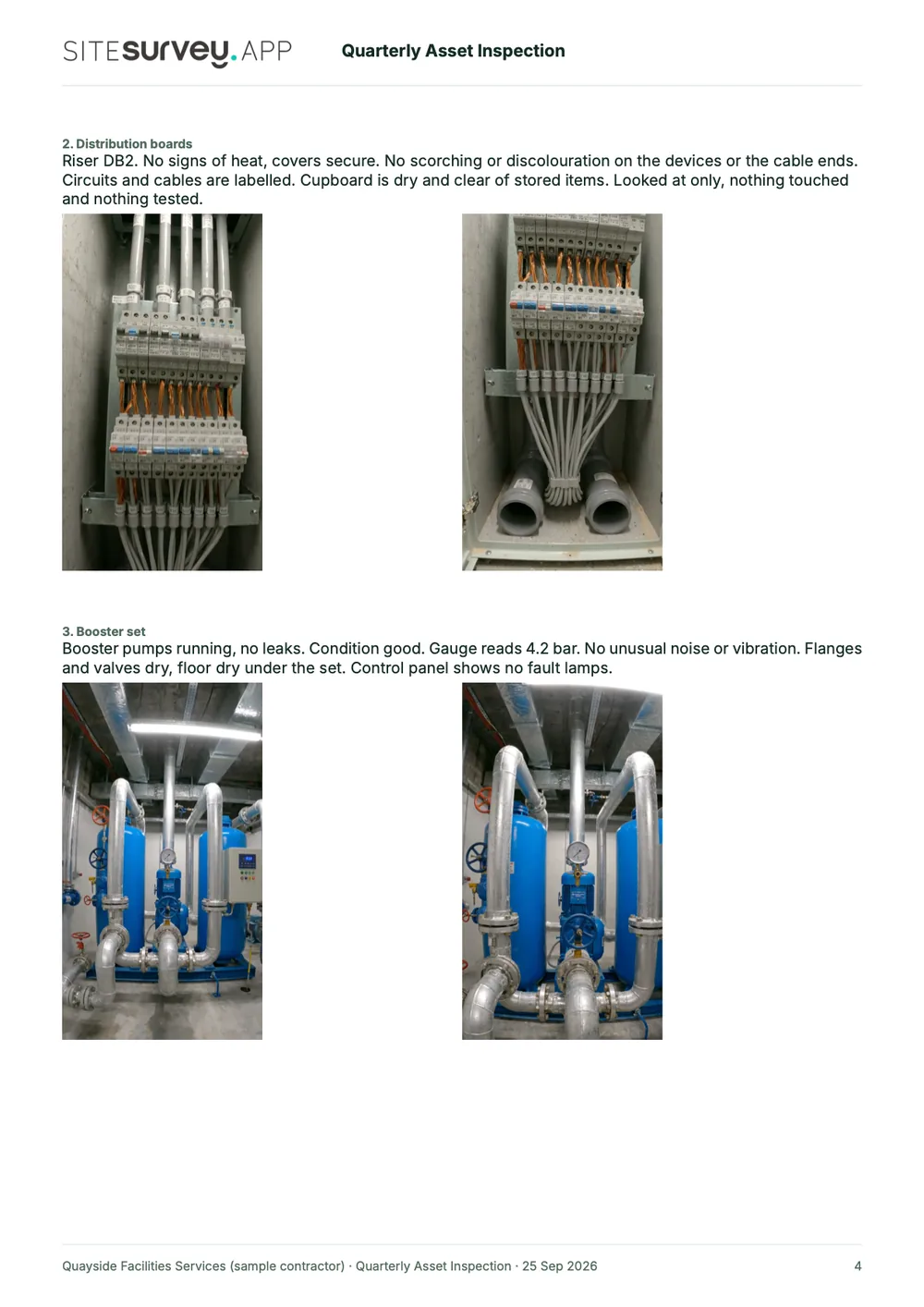 Asset inspection report, page 4