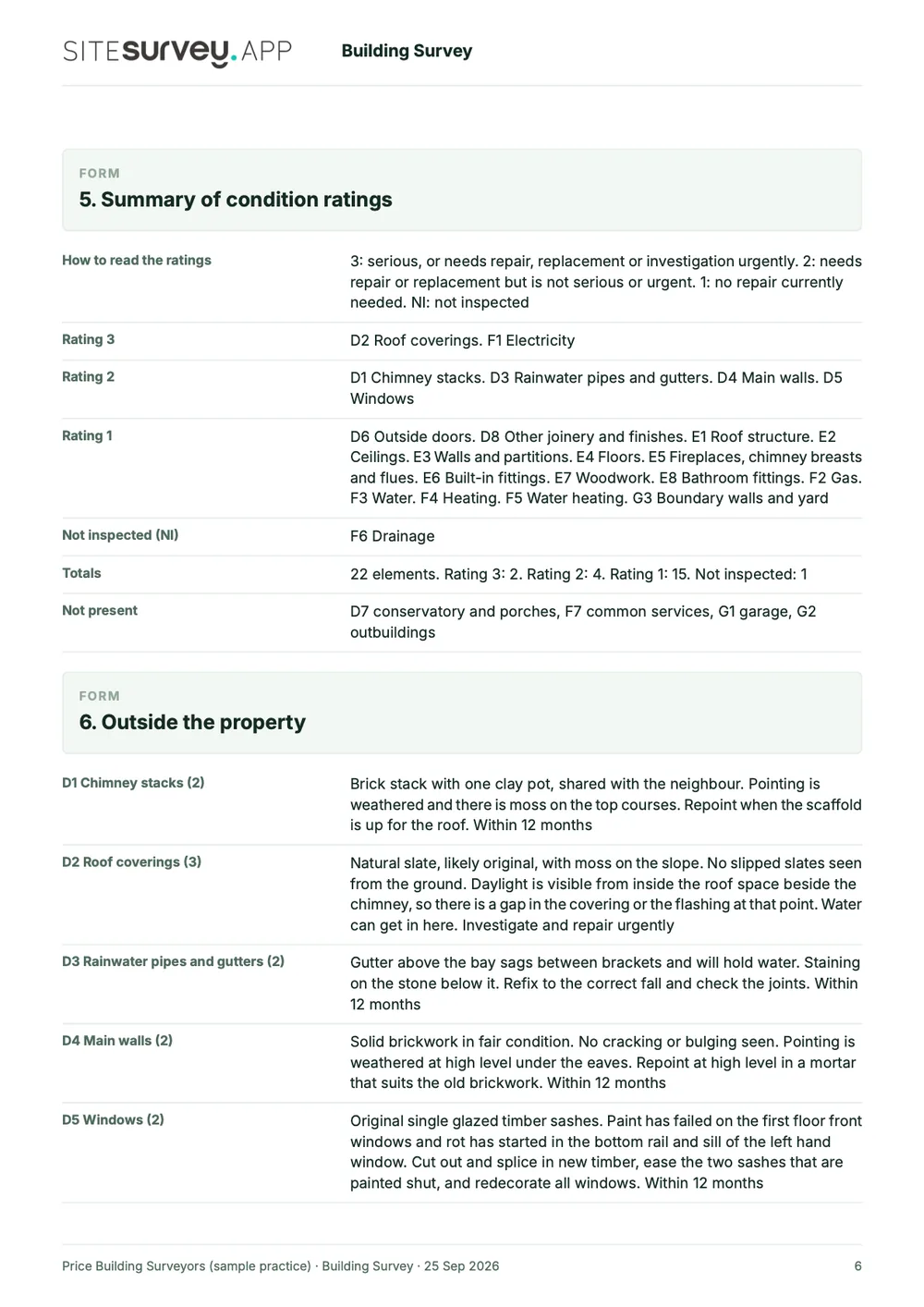 Building survey report, page 6