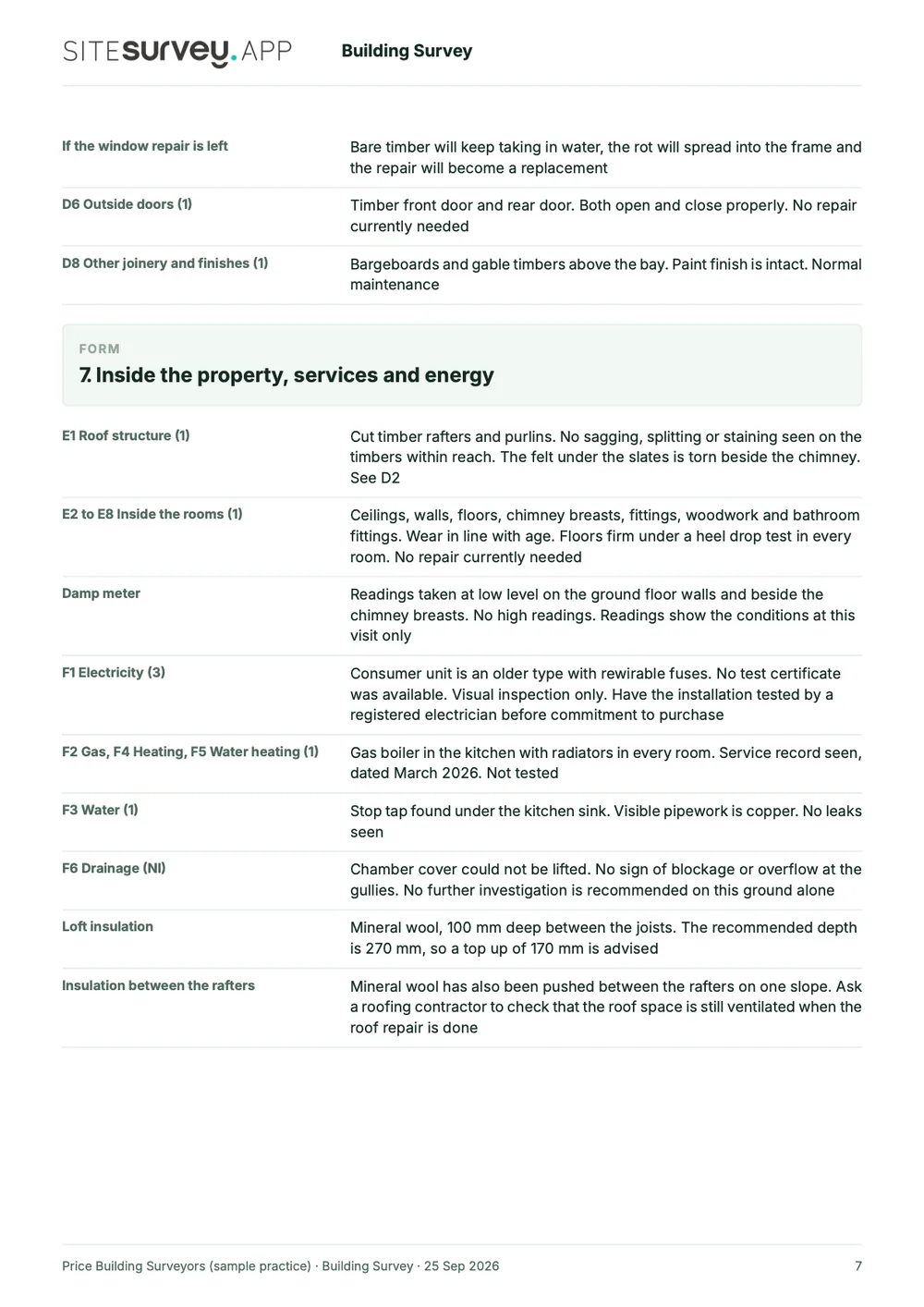 Building survey report, page 7