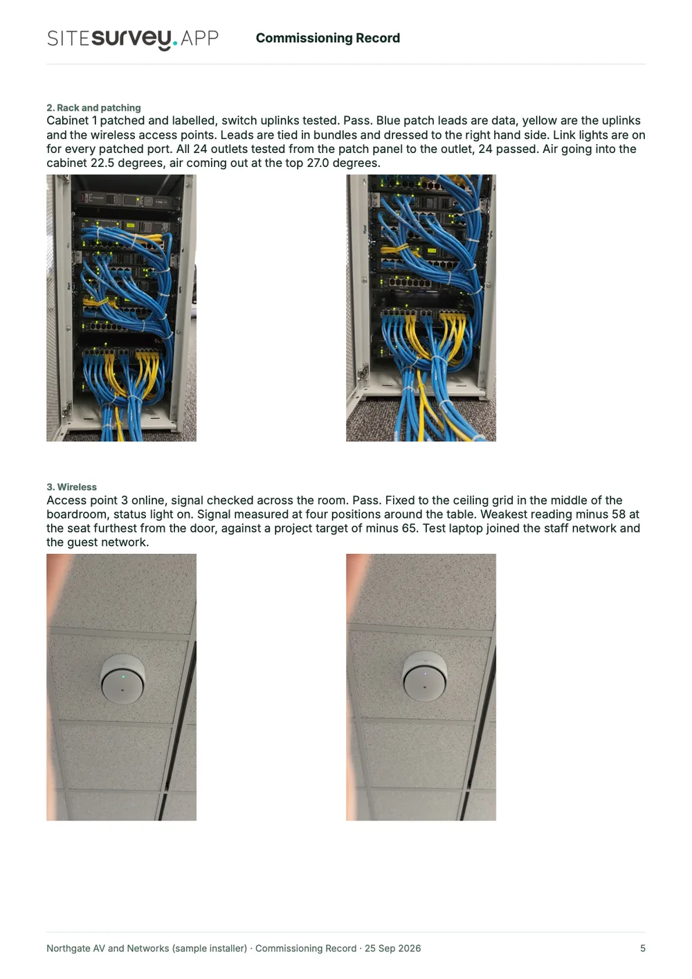 Commissioning record, page 5