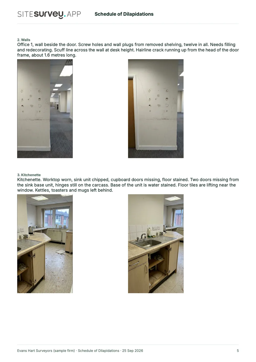 Dilapidations survey report, page 5