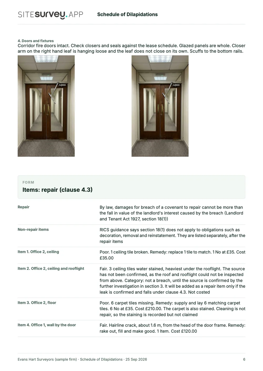 Dilapidations survey report, page 6