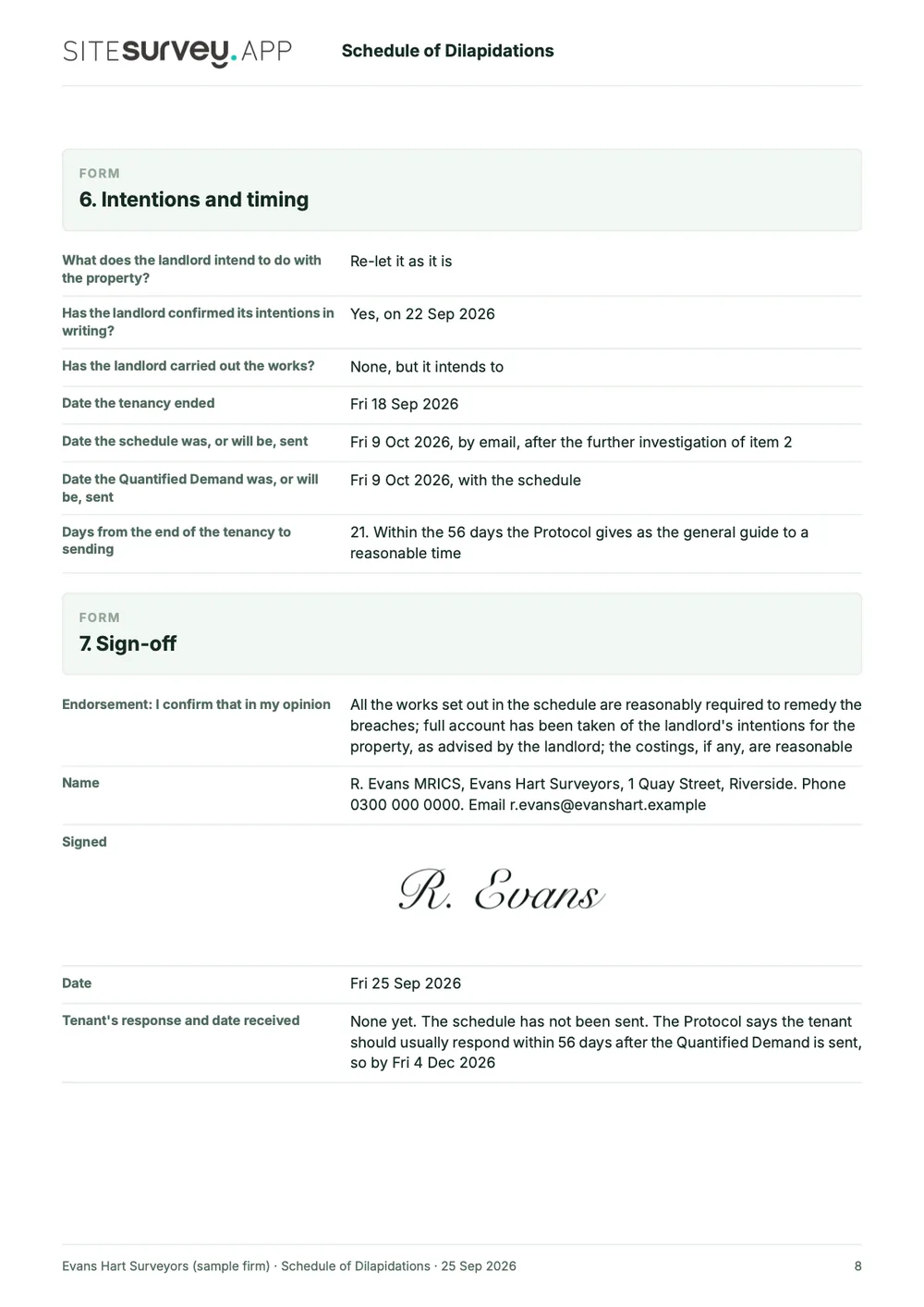 Dilapidations survey report, page 8