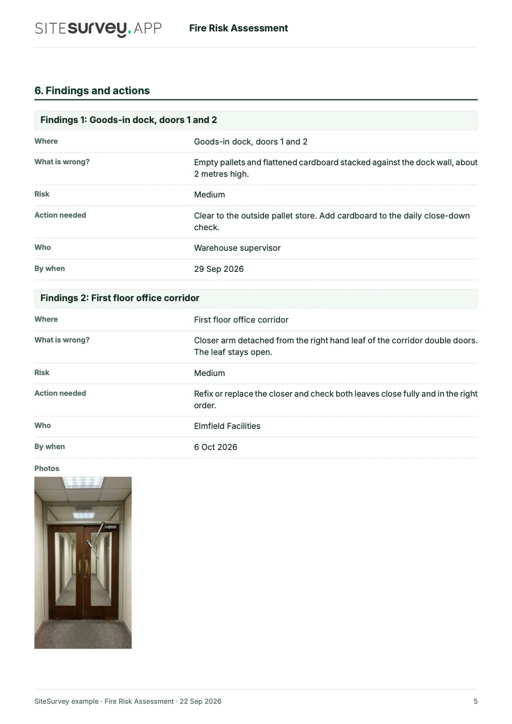 Fire risk assessment, page 5