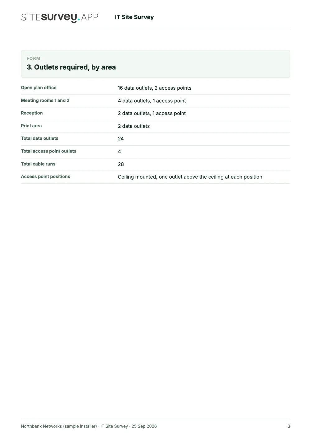 IT site survey report, page 3