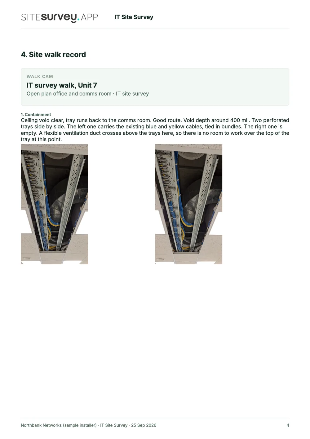 IT site survey report, page 4