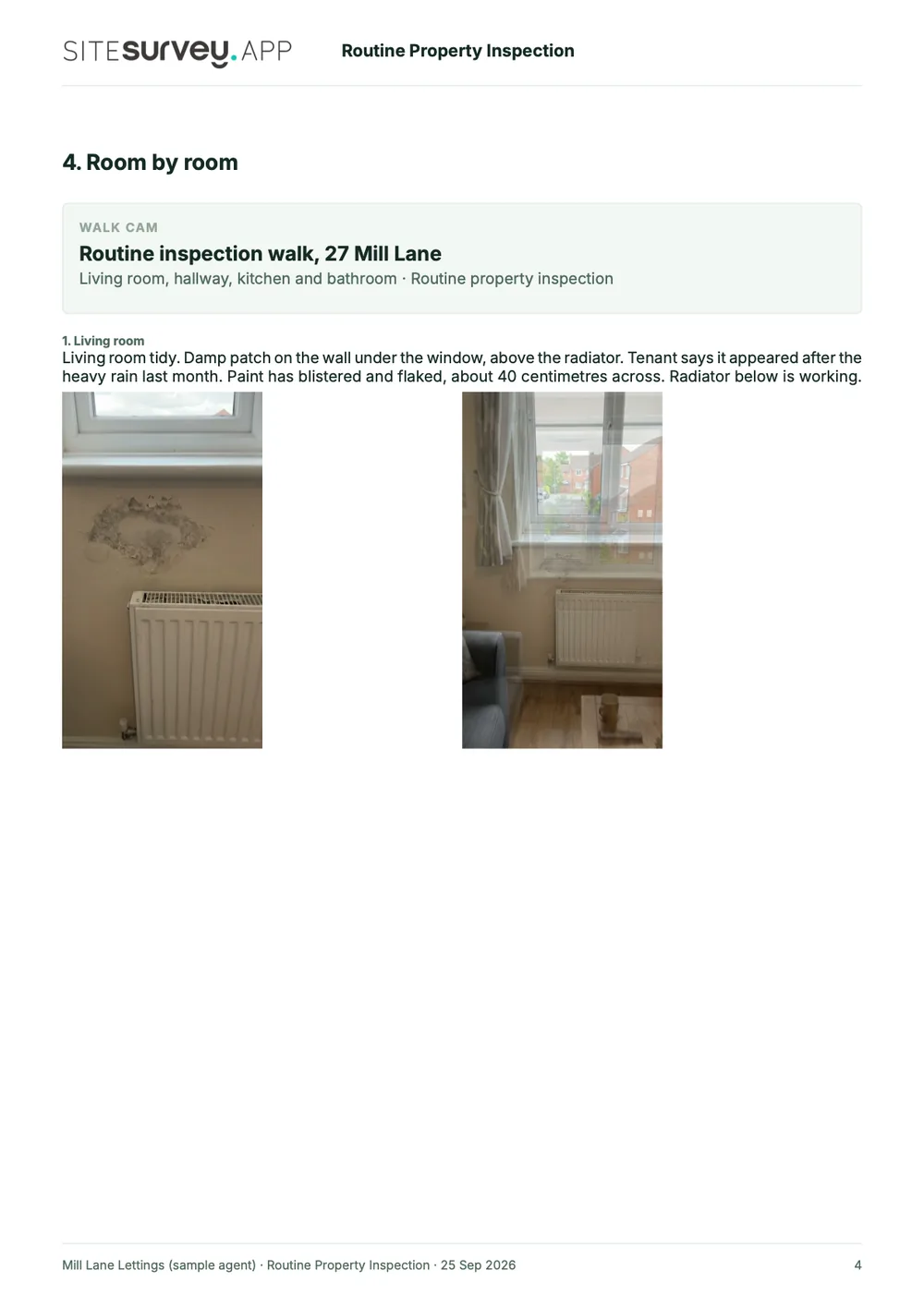 Routine property inspection report, page 4