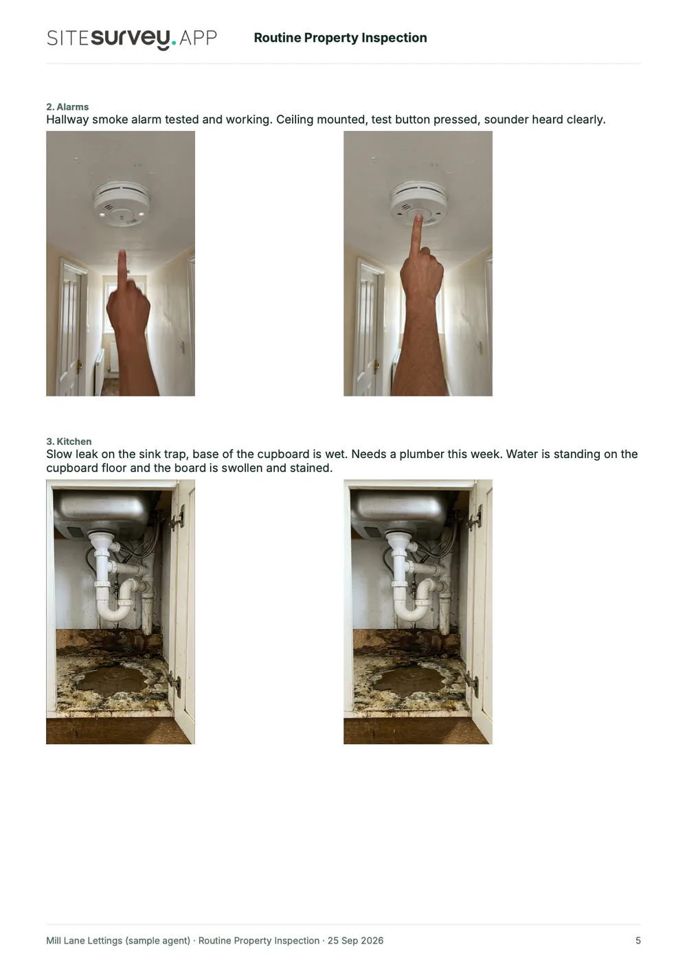 Routine property inspection report, page 5