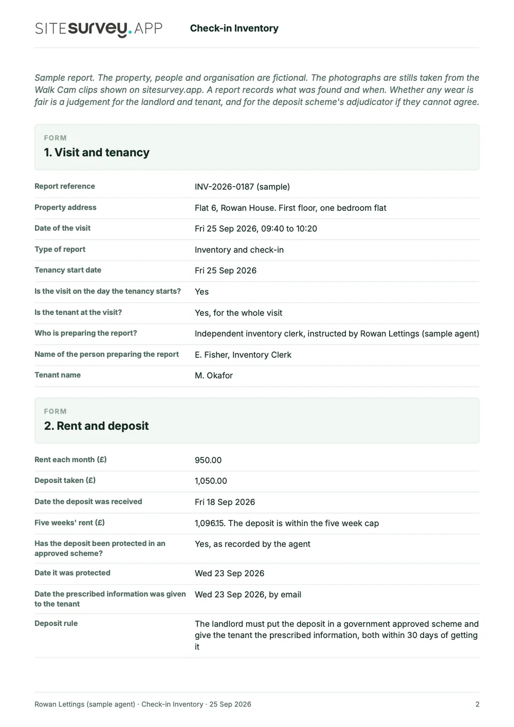Property inventory report, page 2