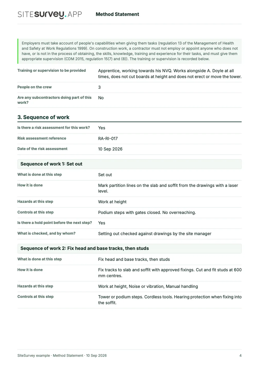 Method statement, page 4
