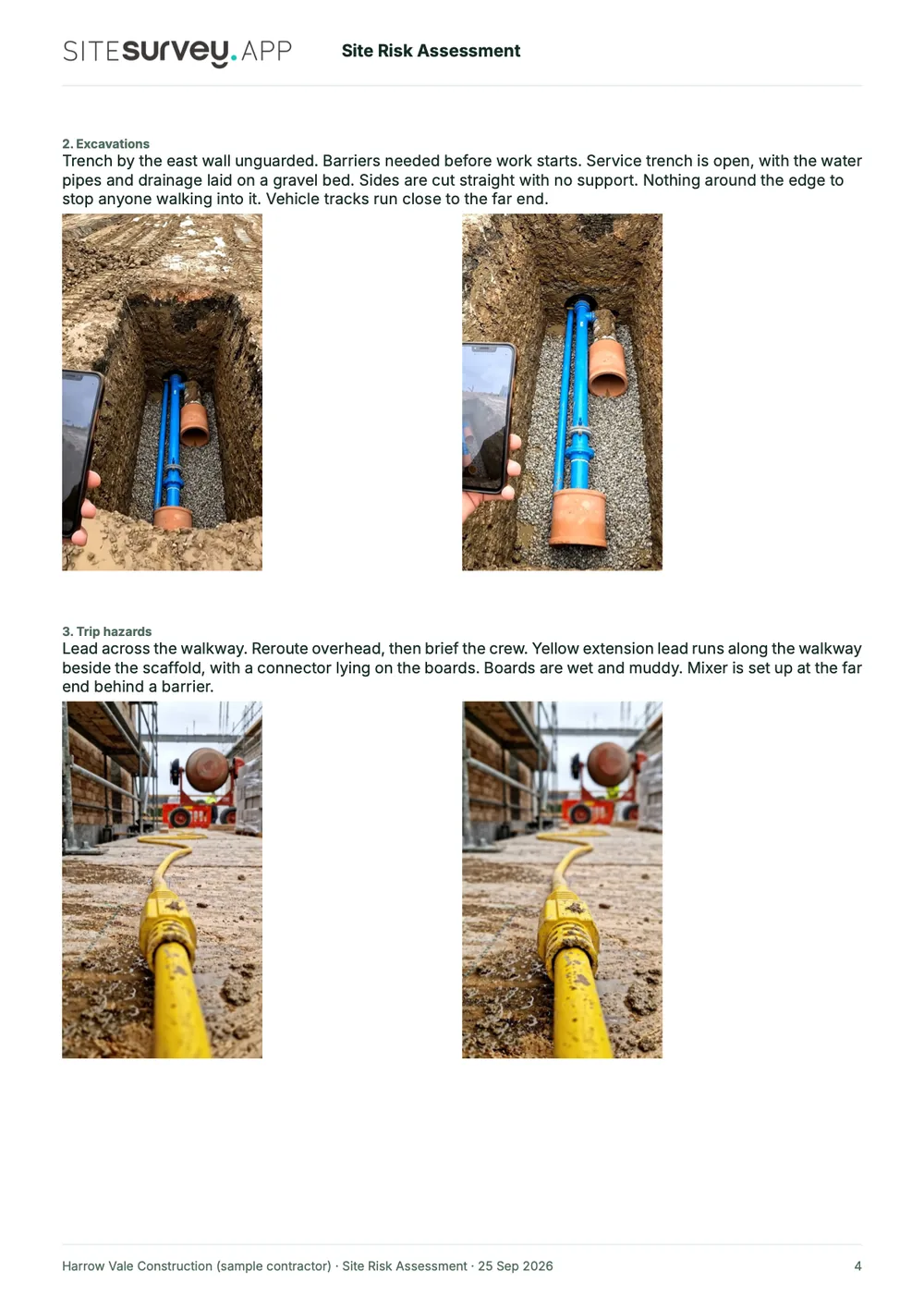 Site risk assessment report, page 4