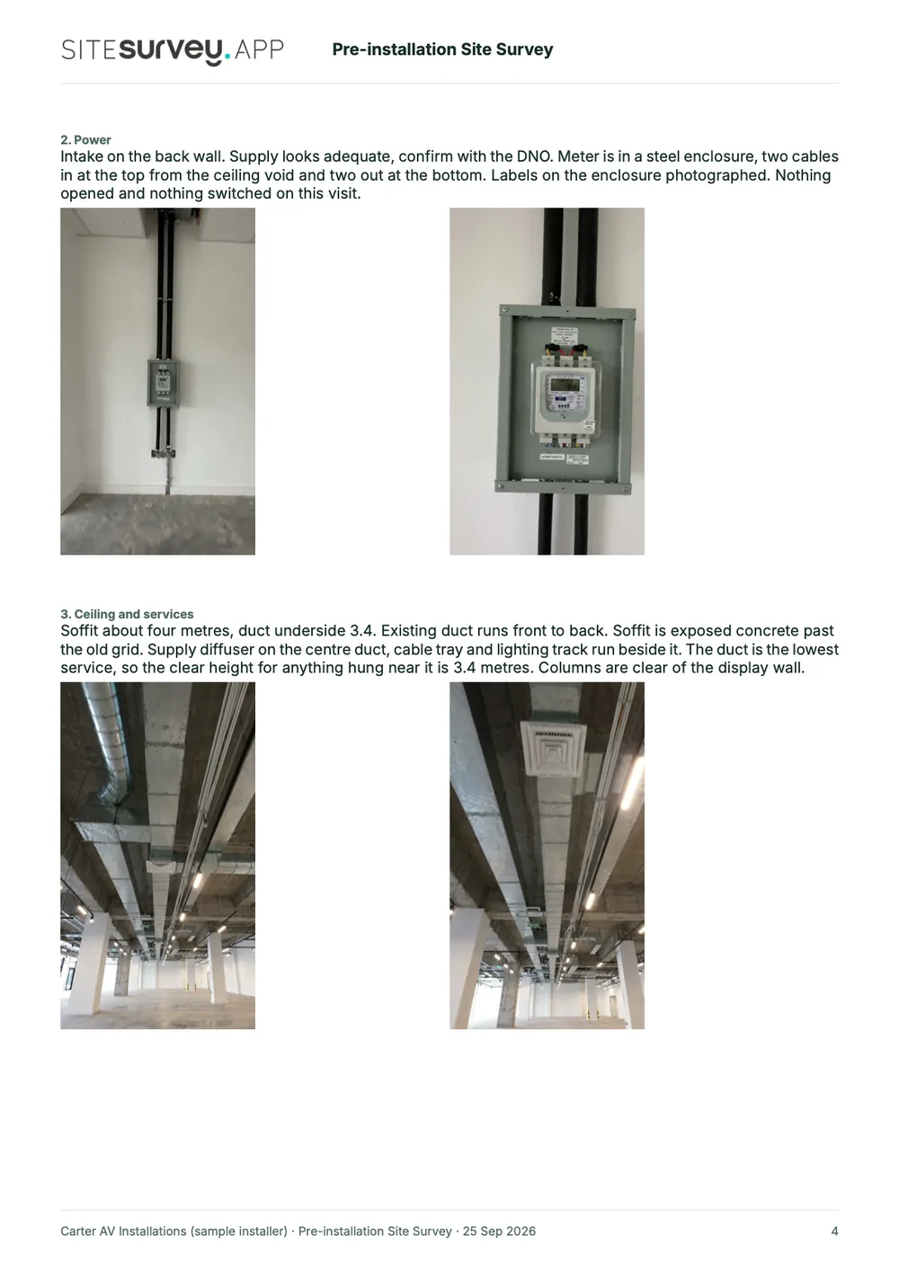 Site survey report, page 4