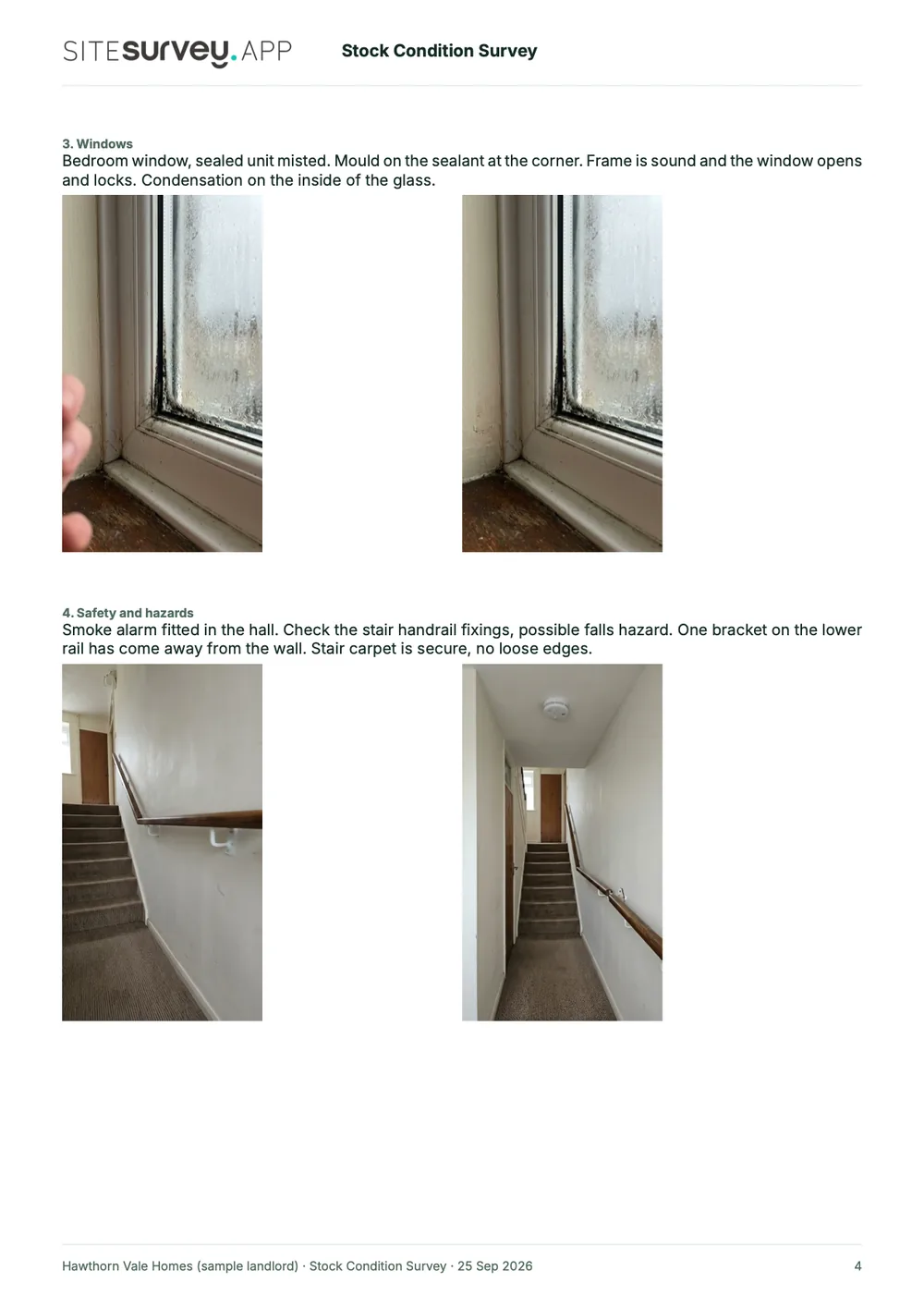 Stock condition survey report, page 4