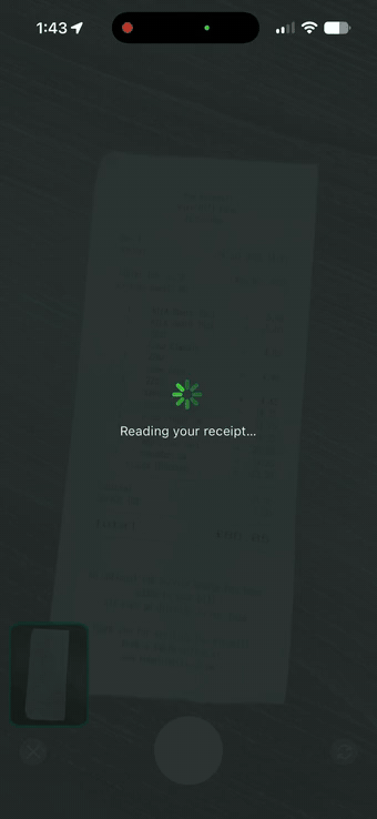 SiteSurvey reading a receipt and filling in the description, amount and supplier automatically