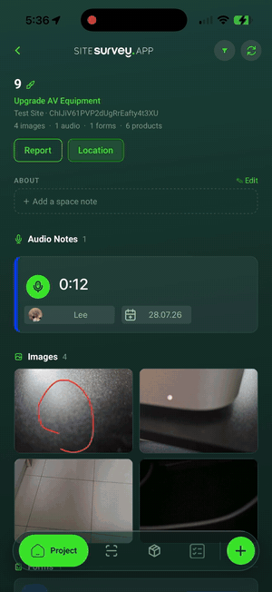 SiteSurvey mobile view