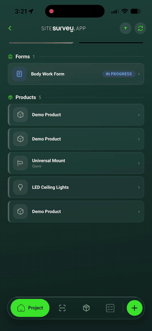 SiteSurvey mobile view