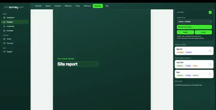 Social housing workspace in SiteSurvey