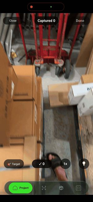 SiteSurvey scanning a vendor label — barcodes detected live, then a serial number assigned to the product record